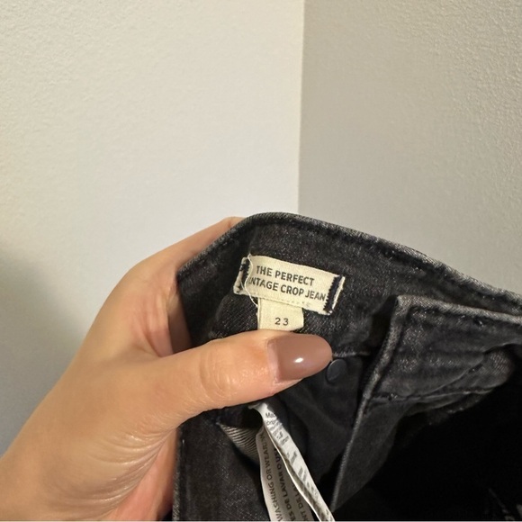 Madewell The Perfect Vintage Crop Fit Jeans Charcoal Black Sumner Wash Size 23 - Picture 10 of 11